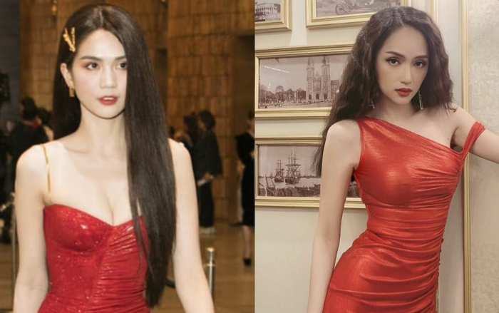 Hương Giang - Ngọc Trinh nghiện sắc đỏ bỏng cháy, chẳng cần lửa mà vẫn 'đốt tim' fan Ảnh 2