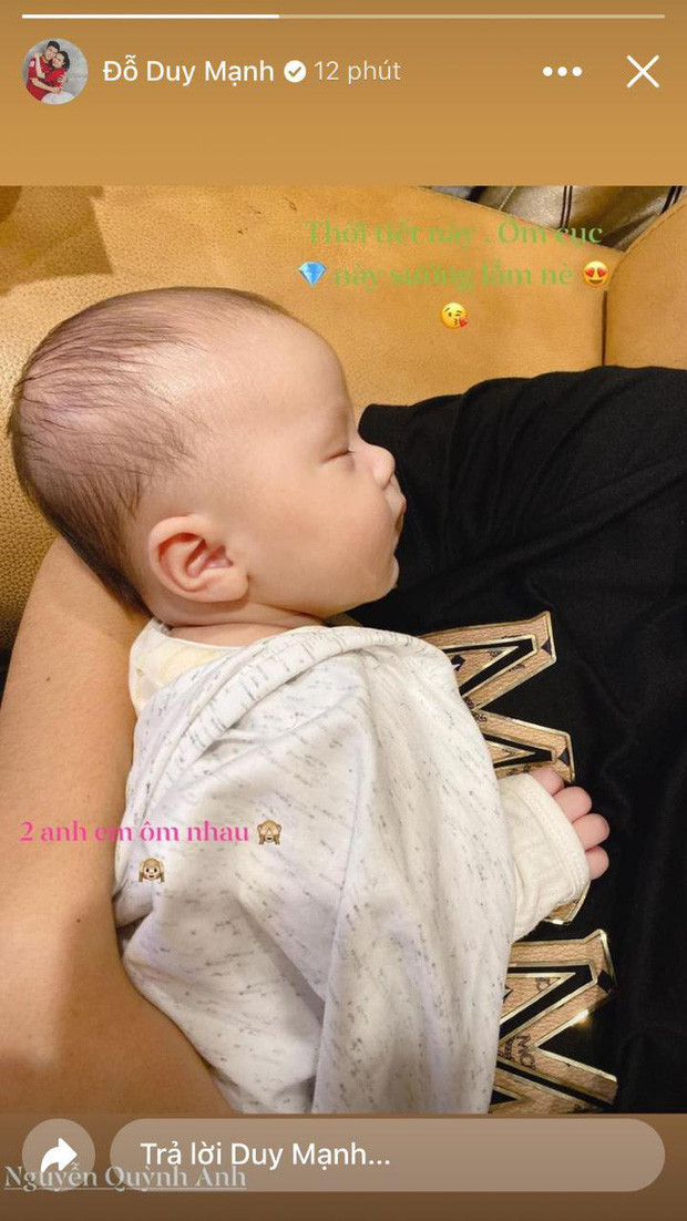 Duy Mạnh hạnh phúc khi được làm bố.
