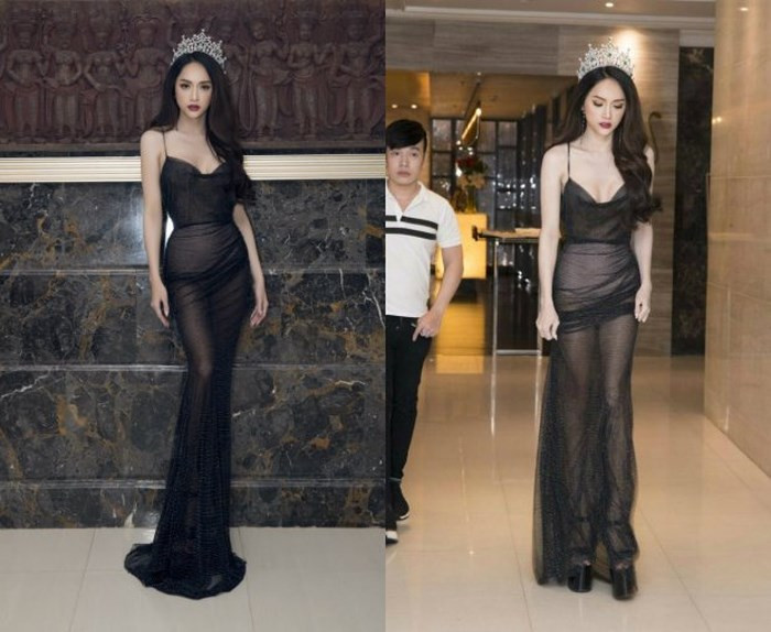 Hương Giang từng khiến dân tình xốn mắt trước kiểu váy nhìn như lưới cá đen xuyên thấu thấy rõ mồn một mọi thứ mặc bên trong 