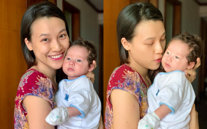 Nhóc tì nhà Hoàng Oanh gây thương nhớ bởi diện mạo lai Tây ngày càng kháu khỉnh, đáng yêu Ảnh 2