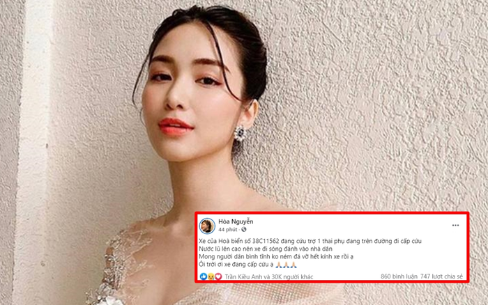 Cứu thai phụ, nước cuốn xe của Hoà Minzy vào nhà khiến người dân hiểu lầm ném đá vỡ kính oto Ảnh 2