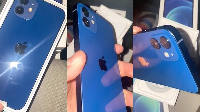 Phiên bản xanh navy trên iPhone 12 mini và iPhone 12 được đánh giá là mang đến cảm giác 'dừ' và có phần 'kém sang'. (Ảnh: @duanrui1205)