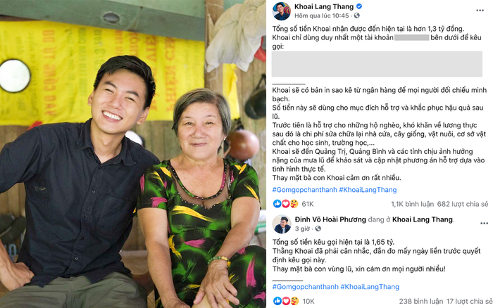 Vlogger Khoai Lang Thang kêu gọi ủng hộ miền Trung: Sau 1 ngày đã có gần 2 tỷ, sẽ trực tiếp đi giúp đỡ người dân Ảnh 2