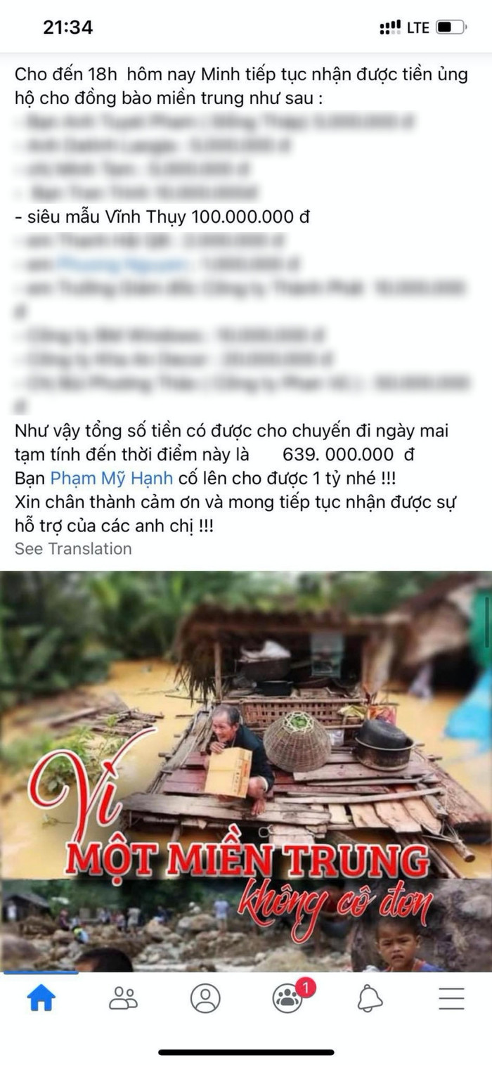 Vĩnh Thuỵ đã âm thầm ủng hộ 100 triệu đồng cho đồng bào miền Trung.