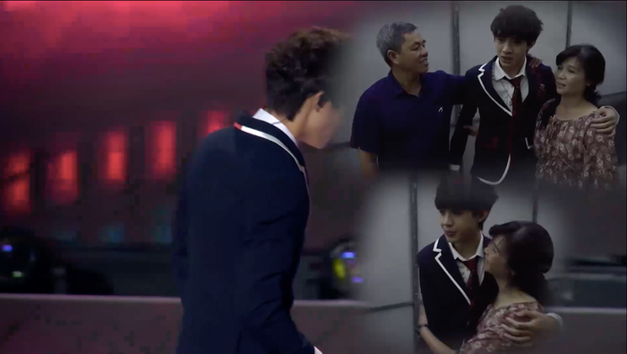 Nhật Hoàng bật khóc phía hậu trường và được ba mẹ an ủi, động viên.