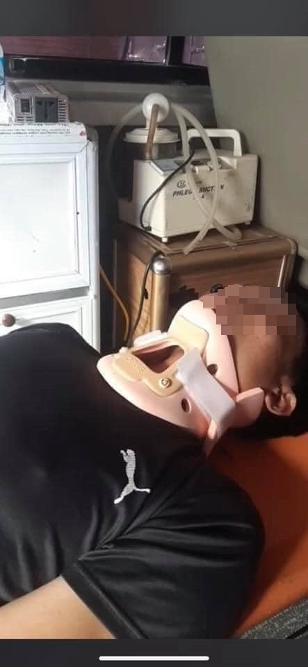 Vụ tai nạn khiến anh Đức bị thương nặng. Ảnh: Facebook