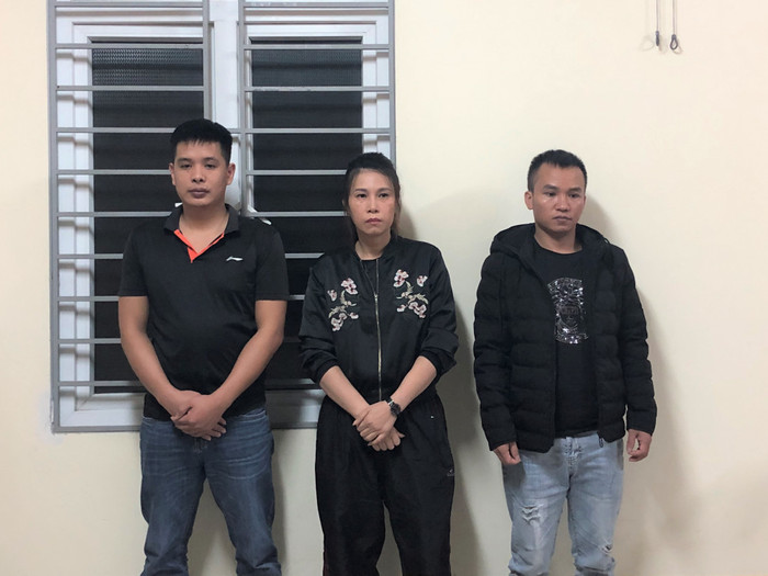 Đối tượng Lý Văn Chung, Phạm Thị Phương, Nguyễn Văn Tuấn. Ảnh Công an Hà Tĩnh.