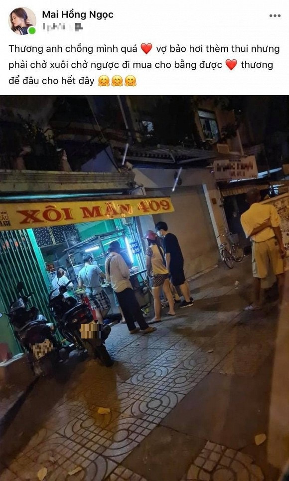 Đông Nhi cho biết dù đã tối muộn nhưng Ông Cao Thắng vẫn chạy xe đi tìm khắp nơi để mua xôi về cho cô ăn đỡ thèm