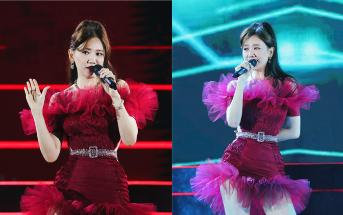 Hari Won đẹp tựa đóa hồng nhung khi diện váy cực ngắn, khoe đôi chân thon dài đáng mơ ước Ảnh 2