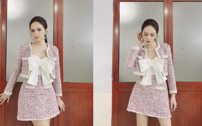 Hoa hậu Hương Giang đẹp nức nở trong set đồ tweed sang trọng tao nhã Ảnh 2