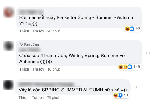 Netizen Việt nhanh trí đoán nghệ danh các thành viên còn lại của Aespa là 4 mùa trong năm.