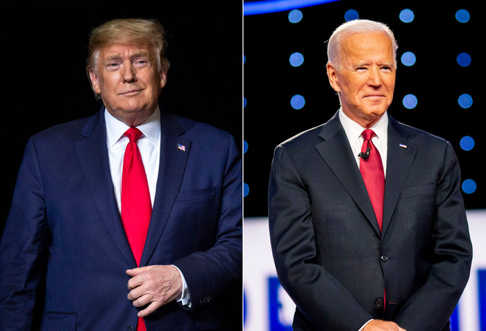 Đương kim Tổng thống Trump đối đầu với cựu Phó tổng thống Joe Biden trong cuộc đua năm 2020.