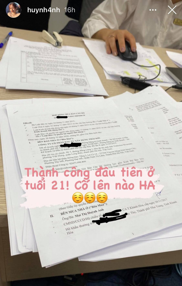 Bạn gái Quang Hải khoe mua nhà ở tuổi 21.