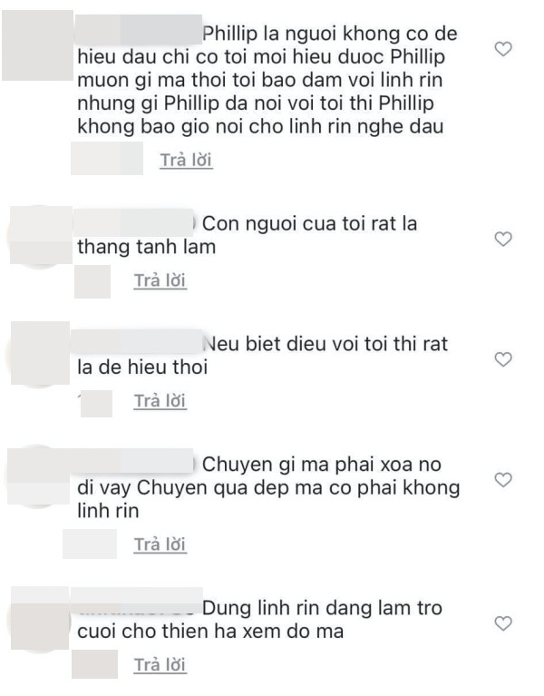 Người này liên tục spam bình luận chỉ trích Linh Rin