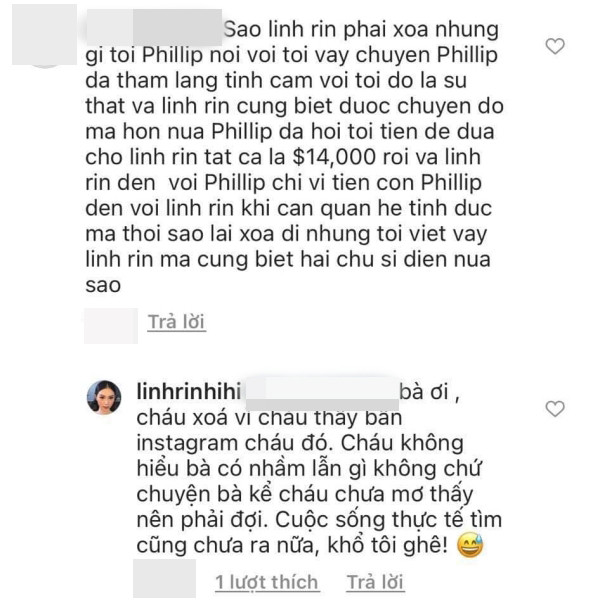 Bạn gái Phillip Nguyễn vẫn trả lời rất lịch sự