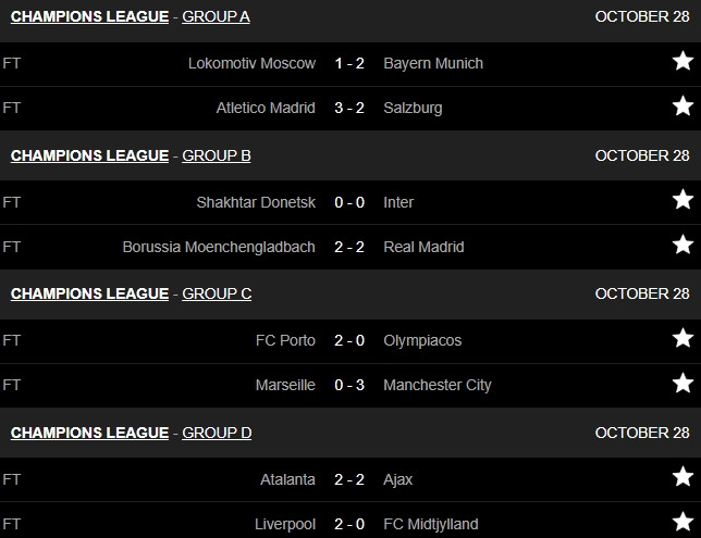 Kết quả bóng đá Cúp C1 hôm nay.