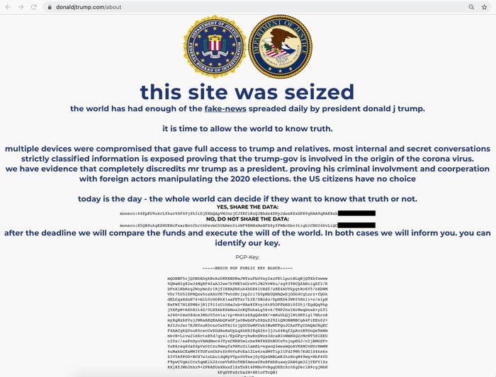Website chính thức của Tổng thống Trump đã bị tấn công vào ngày 27/10, nhưng không có thiệt hại. (Ảnh: Reuters)