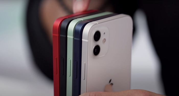 iPhone 12 và iPhone 12 mini có 5 phiên bản màu khác nhau. Ảnh chụp màn hình