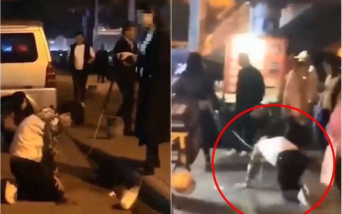 Chàng trai bị cô gái tròng xích vào cổ, bò đi trên đường gây phản cảm Ảnh 2