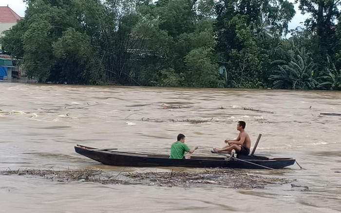 Hà Tĩnh: Người dân vẫn liều mình vớt củi dù nước sông dâng cao Ảnh 2