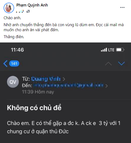 Làm mẹ đơn thân Phạm Quỳnh Anh bị trai lạ gạ tình với giá 3 tỷ đồng và 1 căn chung cư Ảnh 1