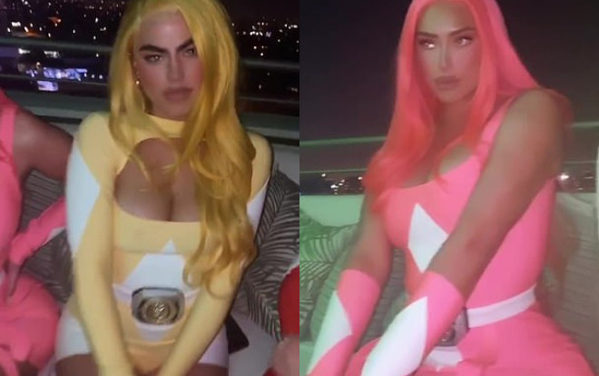 Các cô bạn thân của Kylie Jenner lần lượt hóa trang trang thành siêu nhân hồng và vàng 