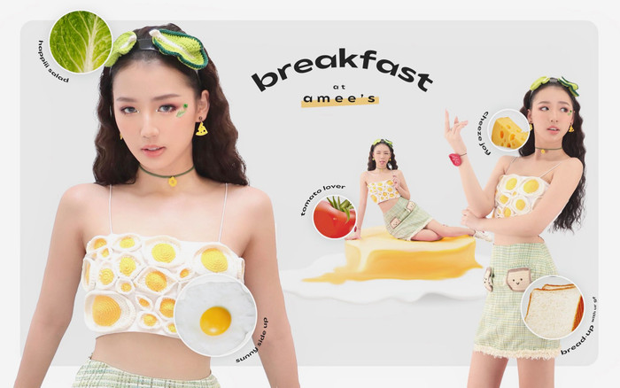 AMEE 'cosplay' thành một bữa sáng đẹp mắt và đáng yêu.
