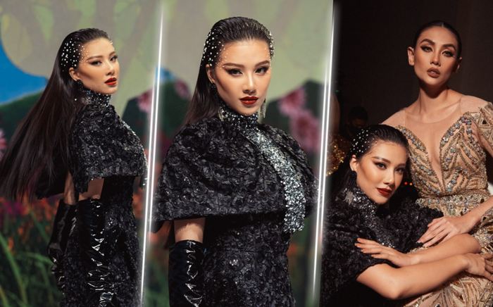 Trở lại sàn runway, Á hậu Kim Duyên sắc lạnh diễn Vedette, kiêu kỳ đọ sắc cùng Võ Hoàng Yến Ảnh 2