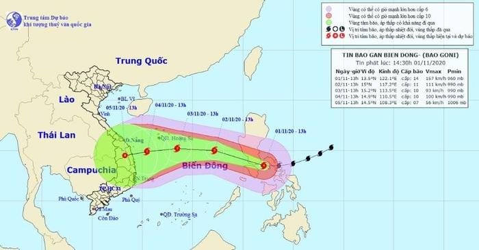 Bão số 10 tiến gần Biển Đông, hướng vào các tỉnh Đà Nẵng đến Phú Yên Ảnh 1