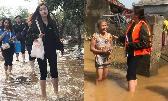 Trang Trần ăn uống qua loa, chuẩn bị quay lại miền Trung để giúp đỡ bà con Ảnh 1