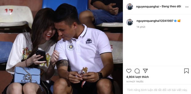 Trang Instagram của Quang Hải đã không còn bất cứ hình ảnh nào của Huỳnh Anh.