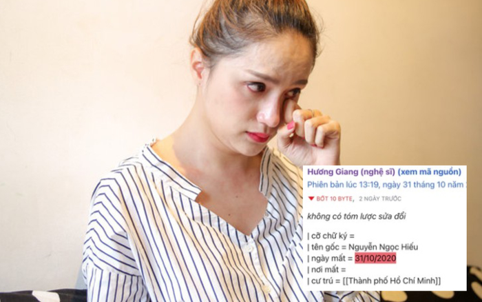 Antifan đùa không hề vui, thêm cả ngày mất của Hương Giang trên Wikipedia Ảnh 2