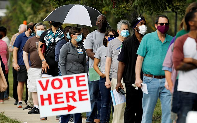 Dân Mỹ đeo khẩu trang, xếp hàng từ sáng sớm đi bầu tổng thống Ảnh 2