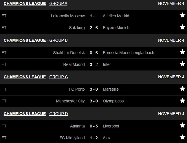 Kết quả bóng đá Cúp C1 hôm nay.