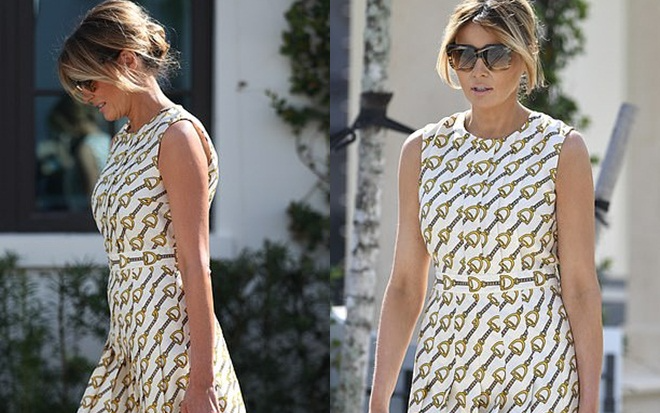 Bà Melania diện váy 4.500 USD đi bỏ phiếu ở bang quê nhà của ông Trump Ảnh 2