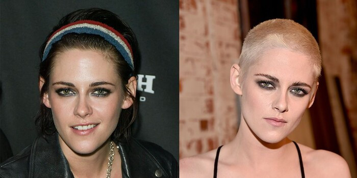 Năm 2015, Kristen Stewart cạo đầu và nhuộm màu vàng bạch kim sau khi chia tay bạn gái Alicia Cargil.