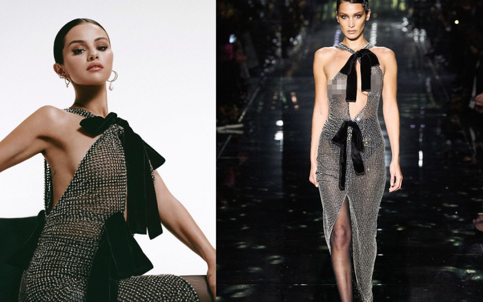 Selena Gomez mặc đầm xuyên thấu vòng 1, đụng độ Bella Hadid lẫn Jennie Black Pink Ảnh 2