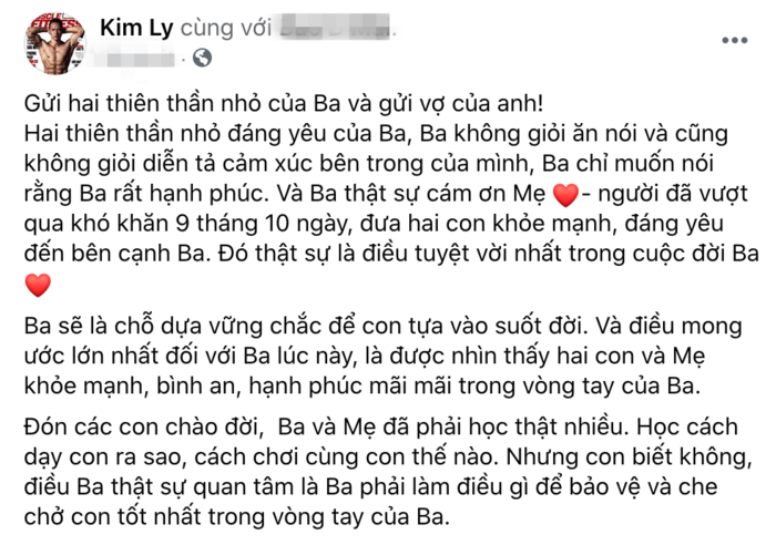 Kim Lý không giấu được niềm hạnh phúc khi lên chức bố