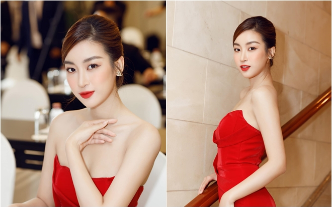 Giám khảo trẻ tuổi nhất lịch sử Hoa hậu Việt Nam - Đỗ Mỹ Linh đẹp nồng nàn với đầm đỏ xẻ đùi Ảnh 2