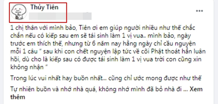 Tài khoản mạng xã hội cá nhân Thủy Tiên thường chỉ chia sẻ với những đồng nghiệp, bạn bè, người hâm mộ.