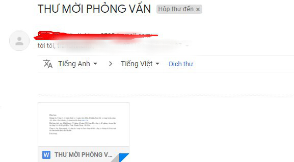 Thư mời phỏng vấn khiến ứng viên bức xúc. Ảnh: Hoàng Lê Bảo Nhi
