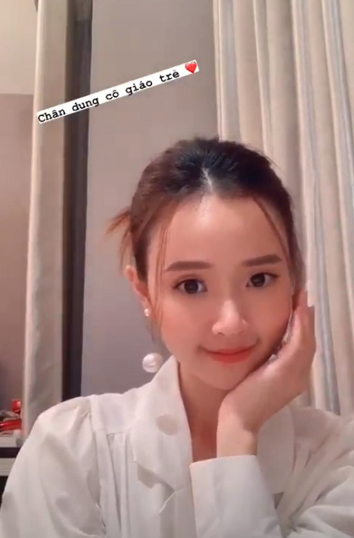 Gương mặt trong trẻo, ngọt ngào của Midu. 