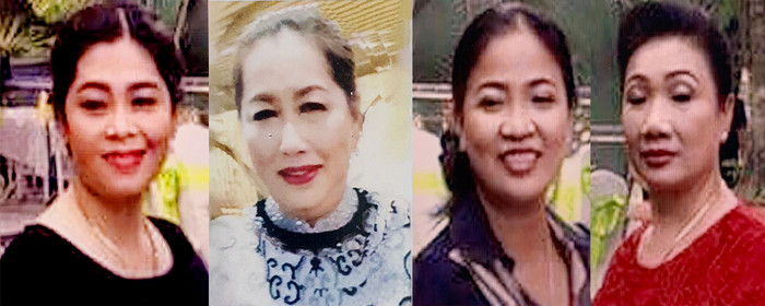 Các đối tượng: Nguyễn Thị Thu Hà, Nguyễn Thị Kim Hạnh, Mai Thị Ngọc Phấn, Lê Thị Bạch Vân. Ảnh: Công an TP.HCM