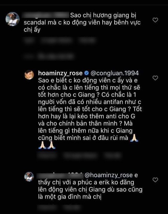 Bị fan chê vô tâm, Hòa Minzy lên tiếng: 'Tôi bênh vực làm gì khi chị Hương Giang đã biết sai' Ảnh 4