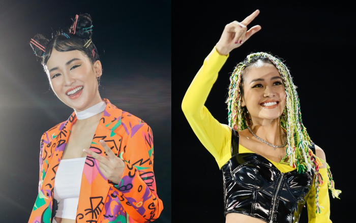 MC Phí Linh, DJ Trang Moon làm tóc màu sắc, 'sáng rực' tại vòng Hồi sinh King Of Rap Ảnh 2