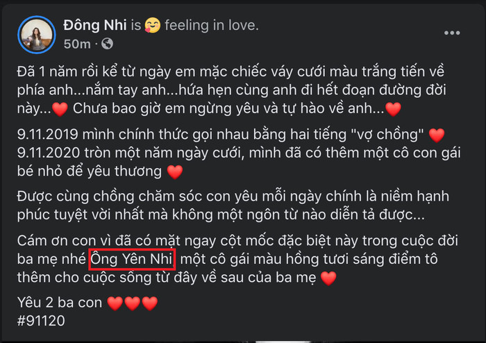 Ông Yên Nhi - Tên con gái của Đông Nhi và Ông Cao Thắng có ý nghĩa gì? Ảnh 2