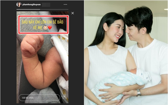 Nhật Vũ - Thúy Vân khoe ảnh con trai bụ bẫm: 'Sau này lớn em sẽ bảo vệ mẹ' Ảnh 2