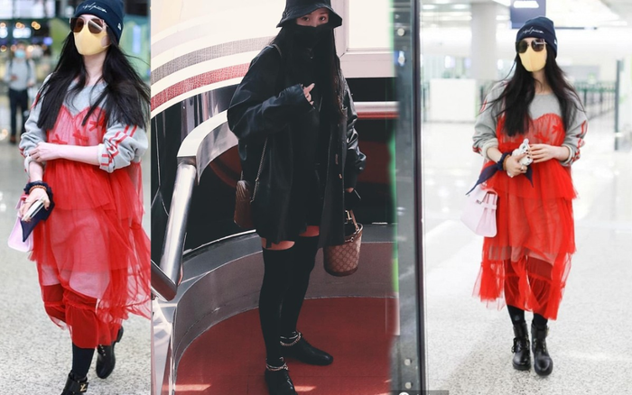 Phạm Băng Băng diện váy ngủ, Dương Mịch biến thành cây treo túi ở sân bay Ảnh 2