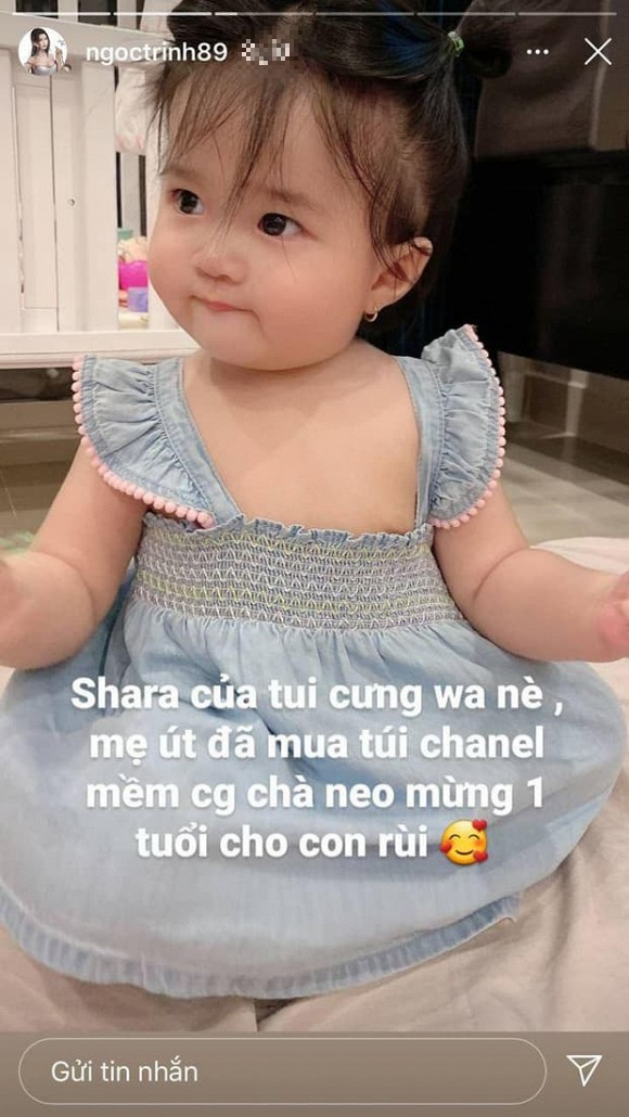 Ngọc Trinh chia sẻ khoảnh khắc đáng yêu của bé Sarah nhân dịp sinh nhật 1 tuổi