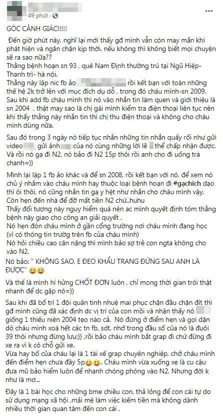 Nam thanh niên tạo tài khoản giả để dụ bé gái 11 tuổi đi nhà nghỉ và 'cái kết cực đắng' Ảnh 1